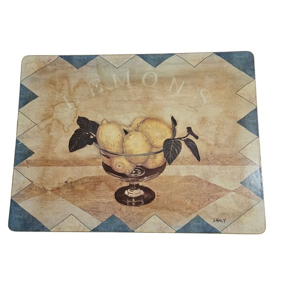 Pimpernel Other - Pimpernel English Lemons Placemat 16" cork backed vtg inspired art by S. Hely